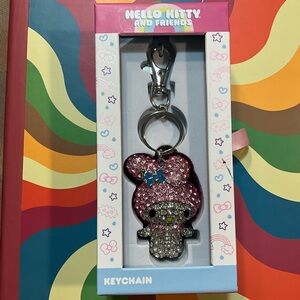 NIB Hello Kitty My Melody Pave Keychain